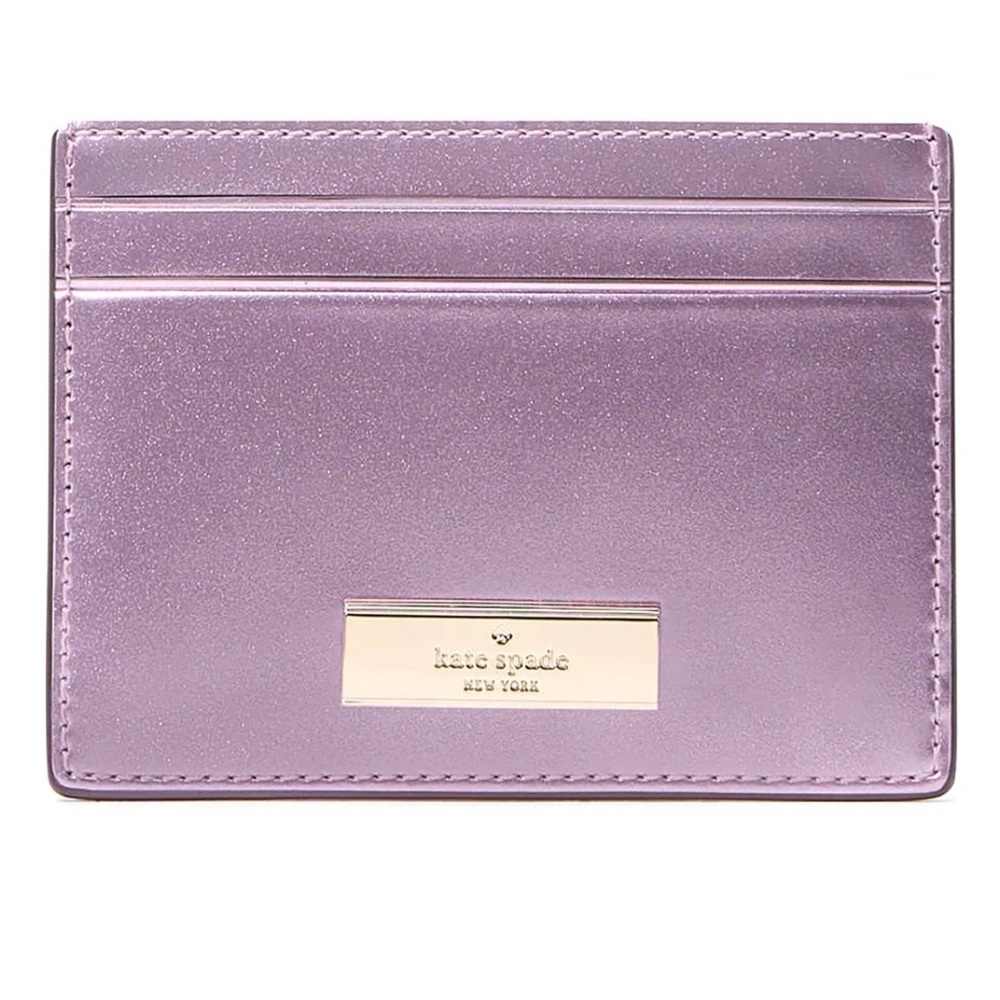 NIB $99 kate spade kenzie glitter card case - quartz pink